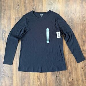 Duluth Trading Co Women's Longtail Black Long Sleeve T Shirt Size Large NWT